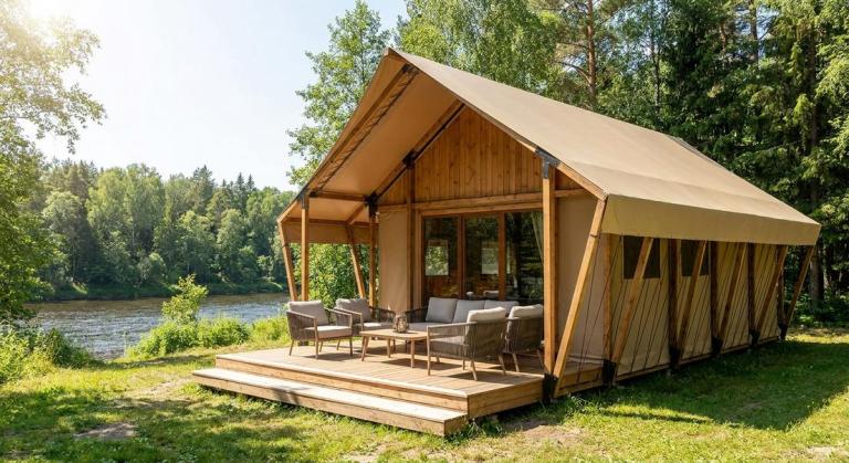 La tente lodge, un hébergement tout confort au bord de l'eau
